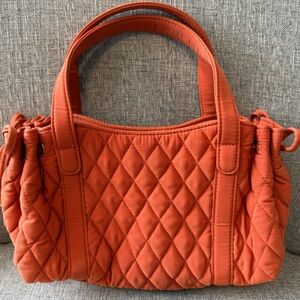 Vera Bradley Margie Quilted Cotton Satchel Handbag Orange EUC